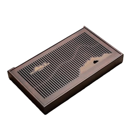 JHSDHYD Teetablett Holz-Teetablett, Wasseraufbewahrung, Tee-Set, trocken und nass, mit doppeltem Verwendungszweck, einfaches Teebrett, Teeaufbewahrungstablett von JHSDHYD