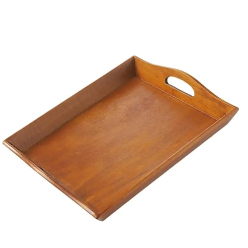 JHSDHYD Teetablett Teetablett, Couchtisch, Elegantes Serviertablett aus Holz mit praktischen Griffen(Brown) von JHSDHYD