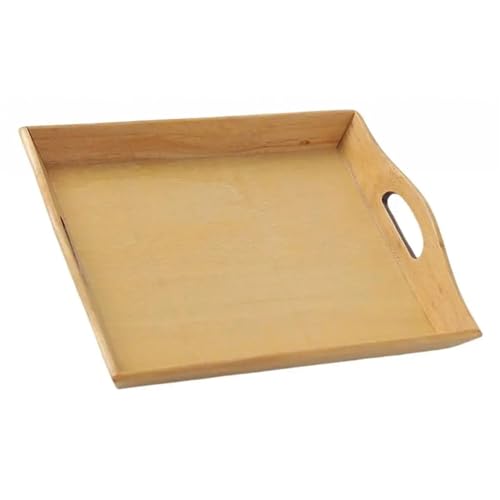 JHSDHYD Teetablett Teetablett, Couchtisch, Elegantes Serviertablett aus Holz mit praktischen Griffen(Yellow) von JHSDHYD