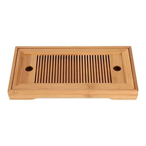 JHSDHYD Teetablett Teetablett aus Holz, 25 x 14 x 3,5 cm, massives Teetablett, Haushalts-Teebrett, Serviertablett von JHSDHYD