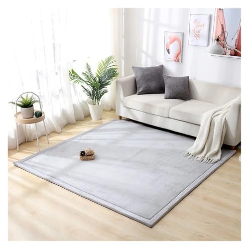 JHSDHYD Teppich Flauschig 2 cm Dicker Korallenvlies-Teppich for Wohnzimmer, große Teppiche, Heimdekoration, Kinderschlafzimmer, Spielteppiche, Balkonkissen(Gray,120x200cm 47.2x78in) von JHSDHYD