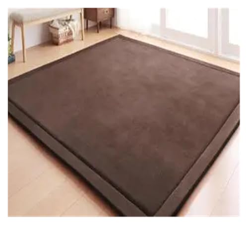 JHSDHYD Teppich Flauschig 20MM Chenille Teppich Korallen Fleece Matte Tatami Tee Tisch Manuell Schlafzimmer Rechteck Wohnzimmer(Coffee,200x80cm) von JHSDHYD