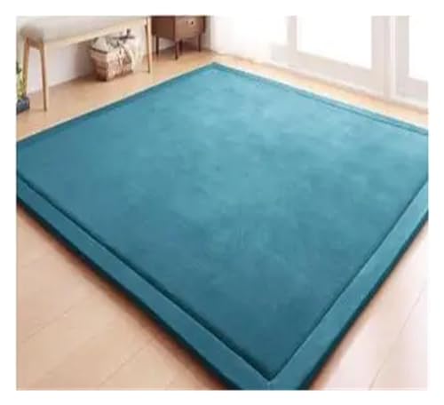 JHSDHYD Teppich Flauschig 20MM Chenille Teppich Korallen Fleece Matte Tatami Tee Tisch Manuell Schlafzimmer Rechteck Wohnzimmer(Green,200x100cm) von JHSDHYD