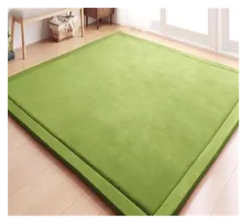 JHSDHYD Teppich Flauschig 20MM Chenille Teppich Korallen Fleece Matte Tatami Tee Tisch Manuell Schlafzimmer Rechteck Wohnzimmer(Light Green,200x100cm) von JHSDHYD