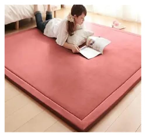 JHSDHYD Teppich Flauschig 20MM Chenille Teppich Korallen Fleece Matte Tatami Tee Tisch Manuell Schlafzimmer Rechteck Wohnzimmer(Pink,200x80cm) von JHSDHYD