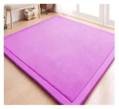 JHSDHYD Teppich Flauschig 20MM Chenille Teppich Korallen Fleece Matte Tatami Tee Tisch Manuell Schlafzimmer Rechteck Wohnzimmer(Purple,200x80cm) von JHSDHYD
