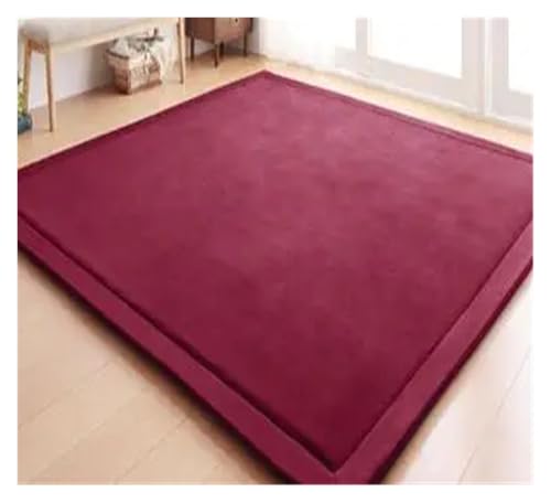 JHSDHYD Teppich Flauschig 20MM Chenille Teppich Korallen Fleece Matte Tatami Tee Tisch Manuell Schlafzimmer Rechteck Wohnzimmer(Wine red,200x120cm) von JHSDHYD