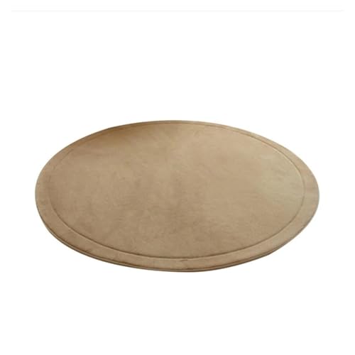 JHSDHYD Teppich Flauschig Dicker Runder Teppich Im Wohnzimmer, Sofabereich, Weich, for Schlafzimmer, Nachttisch, Dekoration, Krabbelteppich, Korallenvlies-Bodenmatte(Coffee,60x60cm) von JHSDHYD