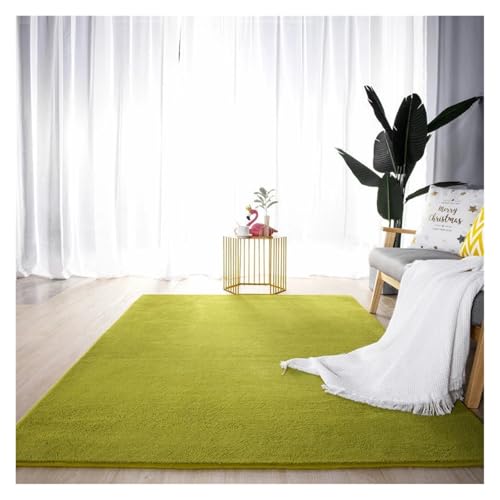 JHSDHYD Teppich Flauschig Graue Teppiche Wohnzimmer Sofa Bereich Korallen Samt Teppich Schlafzimmer verdicken Balkon Kissen rutschfeste Kinder Nachttisch Boden(Green,160x230cm 63x90in) von JHSDHYD