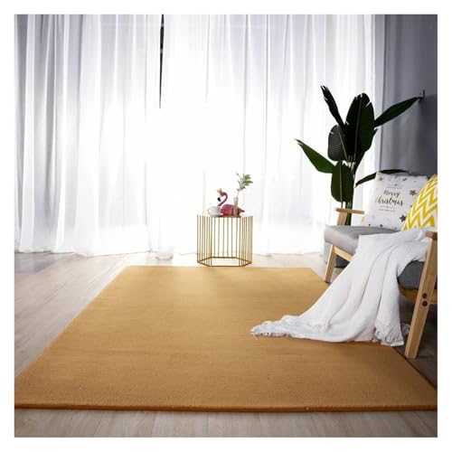JHSDHYD Teppich Flauschig Graue Teppiche Wohnzimmer Sofa Bereich Korallen Samt Teppich Schlafzimmer verdicken Balkon Kissen rutschfeste Kinder Nachttisch Boden(Khaki,60x90 23x35in) von JHSDHYD