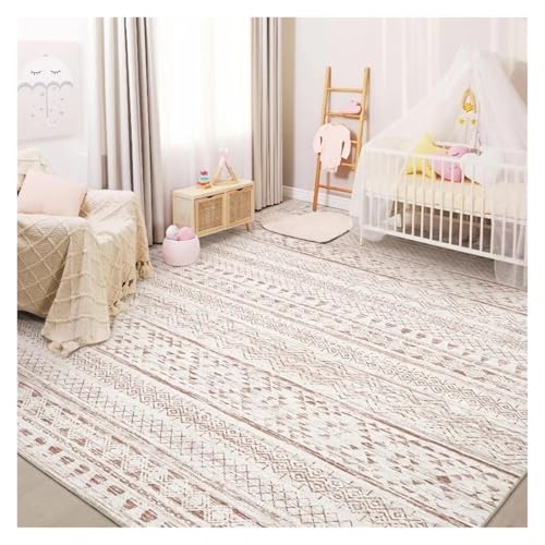 JHSDHYD Teppich Flauschig Wohnzimmerteppich, maschinenwaschbar, faltbar, Retro-Schlafzimmer, Nachttischmatte, Garderobe, modischer Minimalismus, weicher Plüschteppich(SY2542-YZ-A,60x90cm (23x35inch)) von JHSDHYD