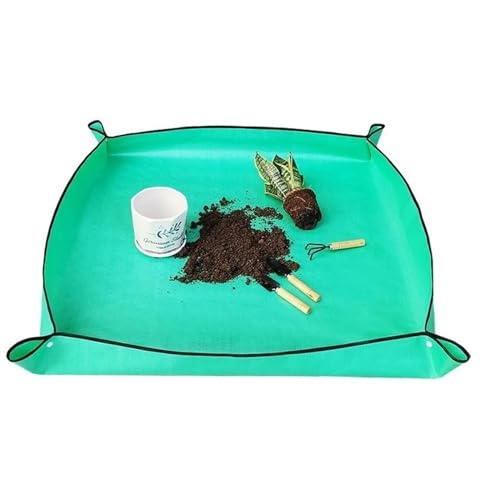 JHSDHYD Umtopfmatte 1 stücke Pflanzung Matte 50cm-100cm Gartenarbeit Blumenerde Pad Faltbare Garten Pflanze Blumentopf Umpflanzen wasserdichte Matten(66x66cm) von JHSDHYD