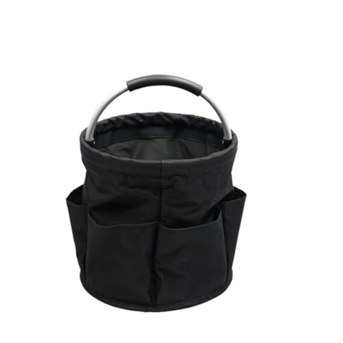 Wäschekorb Große Aufbewahrungstasche, faltbarer Korb, Outdoor-Reinigungskorb mit Griff, Werkzeugtasche, Reinigungsbedarf(Black) von JHSDHYD