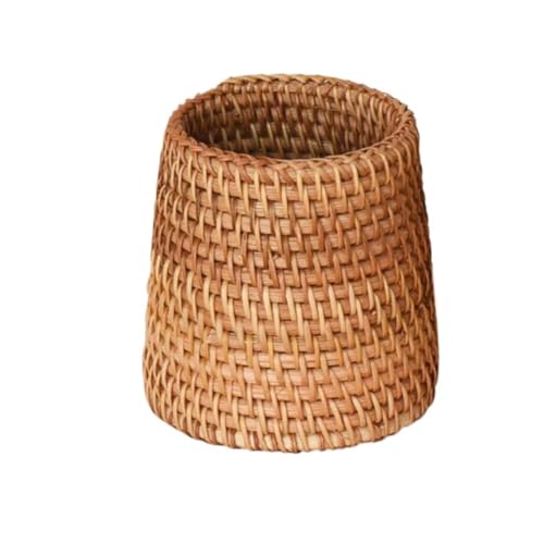 Wäschekorb Handgefertigte Aufbewahrungsbox Aus Rattan, Kosmetik-Stifthalter, Teezeremonie-Zubehör, Geschirr-Aufbewahrung, Dekoration, Haushalts-Aufbewahrungskorb(Round bottom) von JHSDHYD
