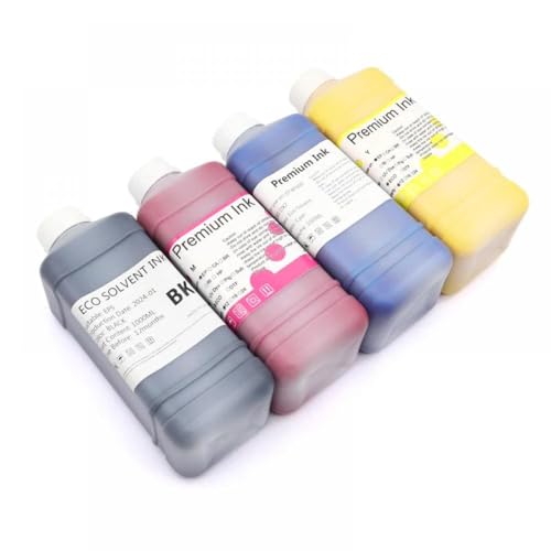 JHTRHZ 1000 ml Öko-Lösungsmittel-Tinte kompatibel mit Roland Mimaki Mutoh DX4 DX5 DX6 DX7 XP600 TX800 4720 I3200 5113 Printhead Kompatibel mit den Außenbereich im Freien(4Color) von JHTRHZ