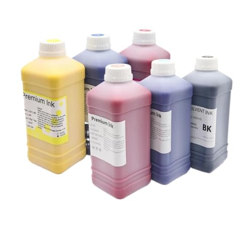 JHTRHZ 1000 ml Öko-Lösungsmittel-Tinte kompatibel mit Roland Mimaki Mutoh DX4 DX5 DX6 DX7 XP600 TX800 4720 I3200 5113 Printhead Kompatibel mit den Außenbereich im Freien(6Color) von JHTRHZ