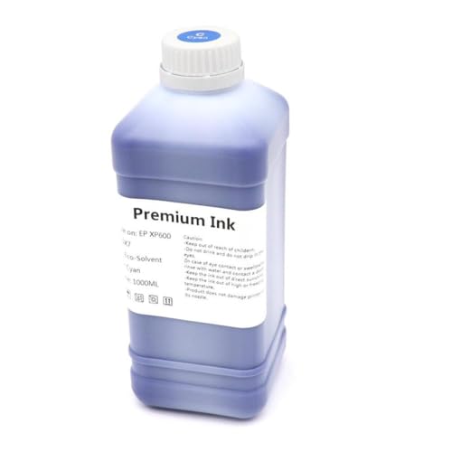 JHTRHZ 1000ml Eco Lösungsmittelkindkompatibel mit DX4 DX5 DX6 DX7 DX10 TX800 XP600 PINTHEADS AUFFÜHREN MIT 5113 4720 I3200 PINTHEADS Kompatibel mit Roland MIMAKI MUTOH -Drucker geeignet(Cyan) von JHTRHZ
