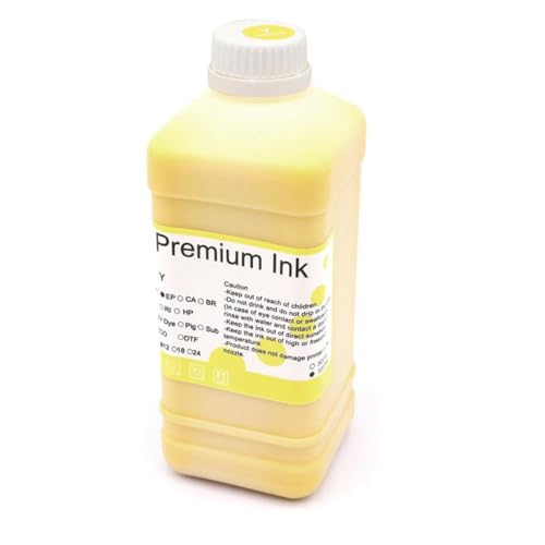 JHTRHZ 1000ml Eco Lösungsmittelkindkompatibel mit DX4 DX5 DX6 DX7 DX10 TX800 XP600 PINTHEADS AUFFÜHREN MIT 5113 4720 I3200 PINTHEADS Kompatibel mit Roland MIMAKI MUTOH -Drucker geeignet(Yellow) von JHTRHZ