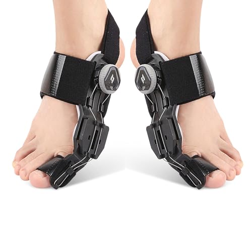 Ballenzehenkorrektor Verstellbare Schiene Glätteisen für die große Zehe Stretch Hallux Valgus-Orthese Einstellbare Spannung Ballenzehen-Entlastungsgurt für die Zehenausrichtung 1 Paar von JHTSOLE