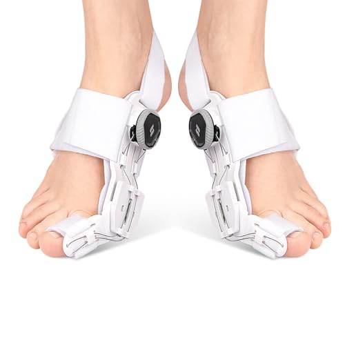 Ballenzehenkorrektor Verstellbare Schiene Glätteisen für die große Zehe Stretch Hallux Valgus-Orthese Einstellbare Spannung Ballenzehen-Entlastungsgurt für die Zehenausrichtung 1 Paar von JHTSOLE