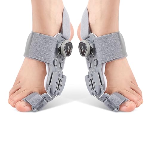 Ballenzehenkorrektor Verstellbare Schiene Glätteisen für die große Zehe Stretch Hallux Valgus-Orthese Einstellbare Spannung Ballenzehen-Entlastungsgurt für die Zehenausrichtung 1 Paar von JHTSOLE