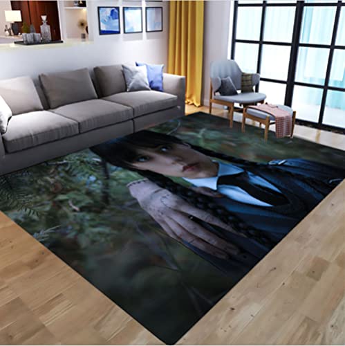 JHUHN Addams Muster Teppich Anime Horror Film Teppich Wohnzimmer Bodenmatte Küche Schlafzimmer Waschbare Fußmatten 100x160cm von JHUHN