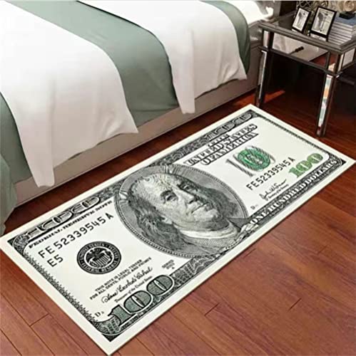 JHUHN Dollar-Teppich, Geldbereich, Teppich für Schlafzimmer, rechteckig, Erker, Balkon, amerikanische Nachtmatte, 40 x 60 cm von JHUHN