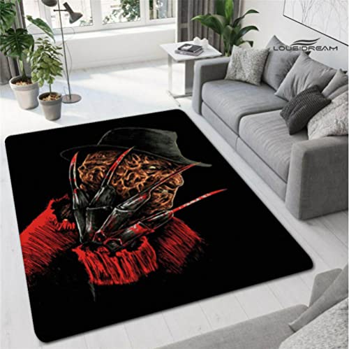 JHUHN Elm Street Freddy Kruger Bedruckter Teppich Wohnzimmer Schlafzimmer Teppich rutschfeste Fußmatte Geburtstagsgeschenk 120x180cm von JHUHN