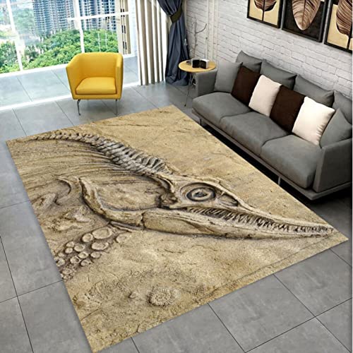 JHUHN Tier Dinosaurier Fossil Serie Area Teppich, Teppich für Wohnkultur Fußmatte Küchendekor rutschfeste Bodenmatte 120x180cm von JHUHN