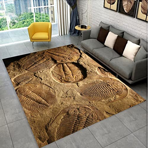JHUHN Tier Dinosaurier Fossil Serie Area Teppich, Teppich für Wohnkultur Fußmatte Küchendekor rutschfeste Bodenmatte 160x230cm von JHUHN