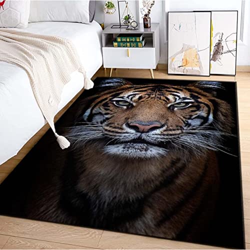 JHUHN Tiere Tiger Teppich Teppich Für Wohnzimmer Bereich Teppich Fußmatte für Schlafzimmer Home Decoration Teppich Matte 120x180cm von JHUHN