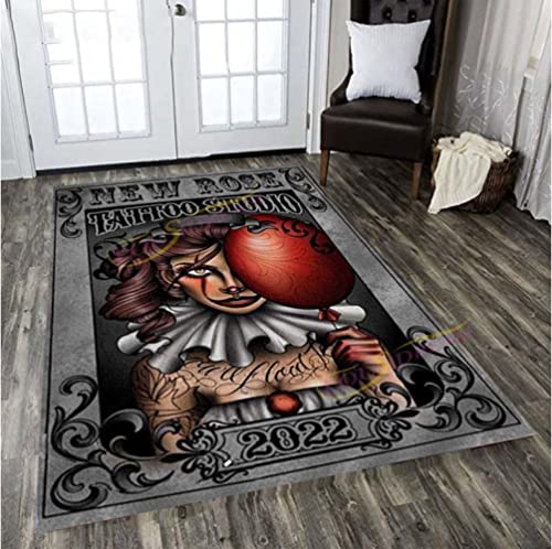 Mystic Witchcraft Teppich Tattoo Studio Matten Cartoon Bedruckte Fußmatten Wohnzimmer Spielmatte Retro Geschenke 100x160cm von JHUHN