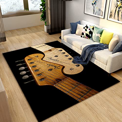 Teppich für Klassische Gitarre, E-Gitarre, Bass, Teppich für Wohnzimmer, Schlafzimmer, Dekoration, rutschfeste Fußmatten, 160 x 230 cm von JHUHN