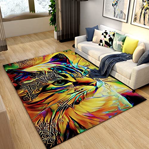 Teppich mit niedlichem Cartoon-Motiv, für Wohnzimmer, Dekoration, zum Spielen, Krabbeln, rutschfeste Bodenmatte, Geschenk, 80 x 120 cm von JHUHN