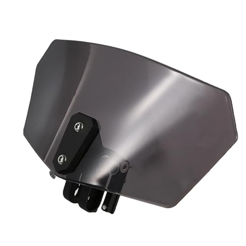 JHVVBFWF Für Y&amaha Verstellbare Clip On Windschutzscheibe Universal Motorrad Graue Windschutzscheibe Windabweiser Windschutzscheibe von JHVVBFWF