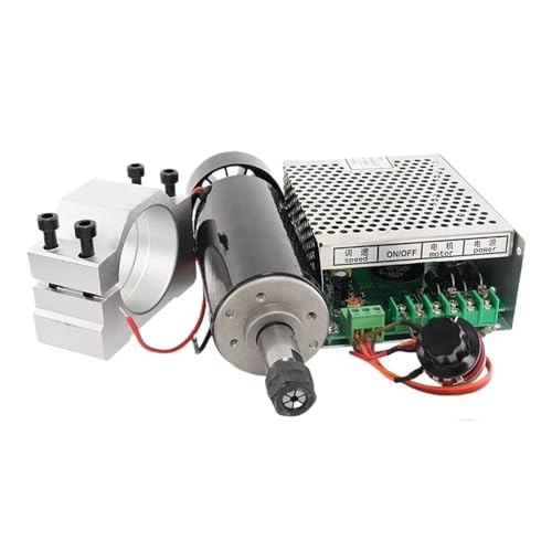 0,5 kW Luftkühlungsspindel-Gleichstrommotor + Stromversorgung + CNC-Spannzange 500 W + Stromversorgung + Halterung + ER11-(1-7) MM Leistungsstarke Lager von JHXHFJXZ