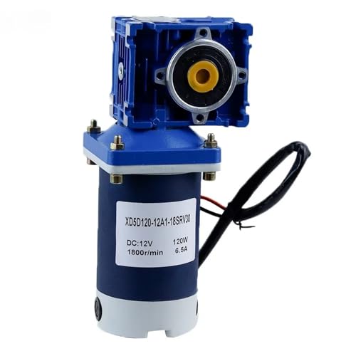 12 V/24 V DC Schneckengetriebemotor 120 W Turbinenuntersetzungsmotor Getriebe Selbsthemmend Niedrige Geschwindigkeit Einstellbar Geräuscharm(420,RV40 12V) von JHXHFJXZ