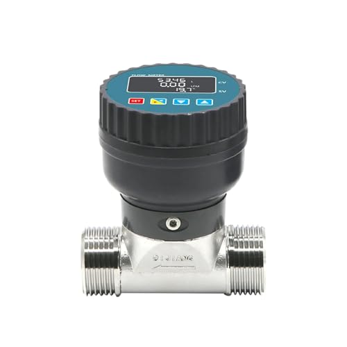 Edelstahl-Durchflussmesser mit Digitalanzeige, hochpräziser elektronischer Flüssigkeits-Wasserdurchflusssensor for den Bauernhofgarten Geringe Wiederholbarkeit(DN25) von JHXHFJXZ