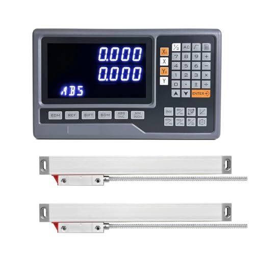 HS800-2P Fräsdrehmaschine 2-Achsen-DRO-Digitalanzeige-Kit mit großem Display und 2-teiliger hochpräziser optischer 5-µm-Encoder-Linearwaage Praktisch für Lesen(600mm) von JHXHFJXZ
