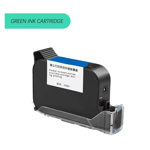 JHXHFJXZ 2588+ schnell trocknende Lösungsmittelpatronen mit hoher Haftung for 12,7-mm-Tintenstrahldrucker mit unverschlüsselten Farbpatronen Breites Druckmaterial(Green Ink Cartridge) von JHXHFJXZ