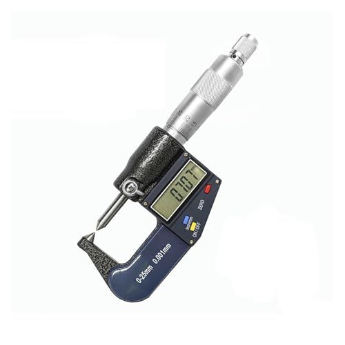 Messwerkzeuge 0-25 mm 0,001 mm Digitaler Doppelpunkt-Außenmikrometer Elektronische Mikrometer mit Hartmetallspitze Für präzise Messungen(Double Flat Head) von JHXHFJXZ