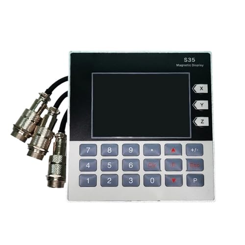 S35/3 Achsen Digital Anzeige DRO 5,7-zoll Magnetische Sensor Encoder for Holzbearbeitung Stein Fräsen Drehmaschine Praktisch für Lesen(Set-3M) von JHXHFJXZ