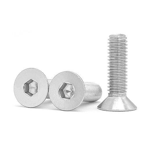 100 Stück M5*16mm Senkschrauben, Edelstahl Flachkopfschrauben,Edelstahl Senkkopf Schrauben,Hex Socket Head Cap Screws,Innensechskantschrauben,Senkkopfschrauben Mit Innensechskant von JHXhhthongtong