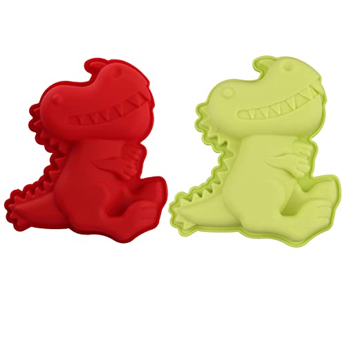 2 Stück Dinosaurier-Kuchenform Cartoon Silikon Kuchenform Dino Backform 3D Dinosaurier Backform Backform Dinosaurier Silikonformen Muffinform Backformen für Party Geburtstage Dinokuchen von JHXhhthongtong