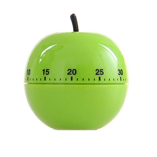 Kreativer Apfel Eieruhr - Mechanischer Timer Mit Countdown-Funktion Für Küche, Kochen, Sport, Studieren - Bis 60 Minuten - Ökodesign Aus ABS-Kunststoff - 1 Stück (Grün) von JHXhhthongtong