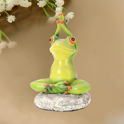 Frosch Statue Harz Yoga Frosch Figur Süße Frosch Figur Frösche Deko Figur Miniatur Yoga Frosch Statuen Meditierende Frosch Statue Harz Meditierende Frosch Statuen für Regale Tabelle Schreibtisch Dekor von JHXhhthongtong