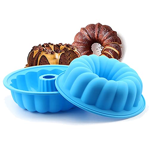 2PCS Hochwertige Antihaft Silikon-Kuchenform Besondere Backform Kastenform Gugelhupfform Backform Muffins DIY Backform Wiederverwendbare Muffinförmchen für Kuchen Dessert Schokolade Pudding Gelee von JHXhhthongtong