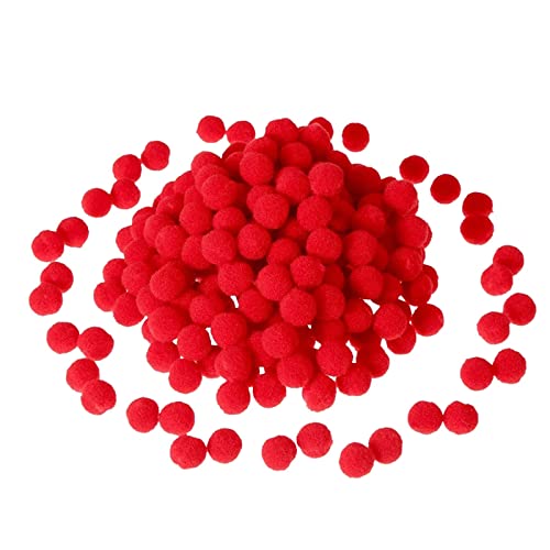 Weihnachten Fluffy Pom Poms, Rot Flauschige Pom 20mm, Kleine Flauschige Pom Poms Pom bälle Pompons zum Basteln Hoch elastische Pompons Bälle für Dekorationen Kunsthandwerk DIY 100 PCS(20 mm) von JHXhhthongtong