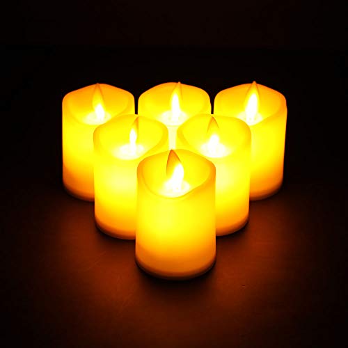 JHY DESIGN 5x7cm 6er-Set Flackernde Batterie Kerzen-Set Flammenlose Kerzen Kunststoff Reality Dancing LED-Flammen Elektrische gefälschte für Laternen Home Parties Hochzeiten von JHY DESIGN