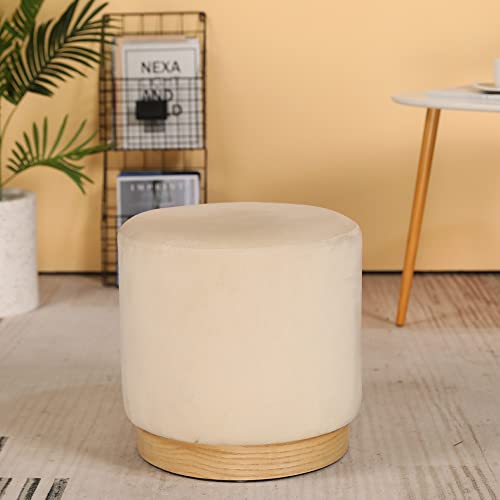 JHY DESIGN Sitzhocker Holländischem Samt Schminktisch Hocker Tragbarer Gepolstert Hocker mit Stauraum Bequemer Sitzpouf Fusshocker Polsterhocker für Schlafzimmer Wohnzimmer Garten Balkon (Beige Rund) JHY DESIGN Sitzhocker Holländischem Samt Schminktisch Hocker Tragbarer Gepolstert Hocker mit Stauraum Bequemer Sitzpouf Fusshocker Polsterhocker für Schlafzimmer Wohnzimmer Garten Balkon (Beige Rund) von JHY DESIGN